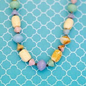 7 inch, Vintage Multicolor Plastic Beads Unique - R38